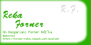 reka forner business card